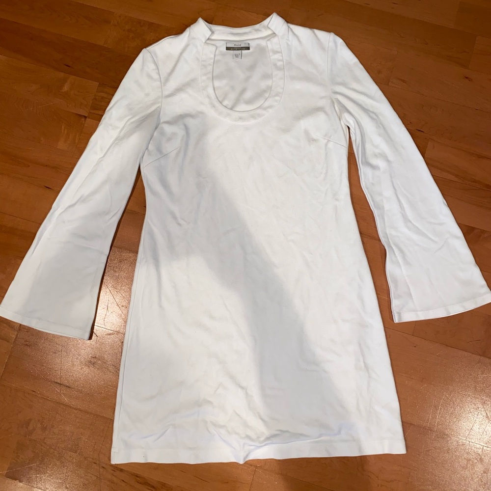 Muse White Long Sleeve Maxi Dress